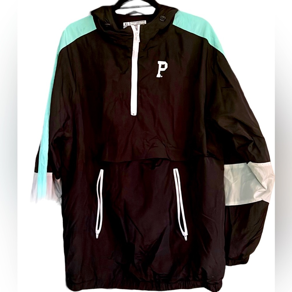 P Logo Black & Mint Windbreaker Jacket